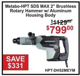 Atlas Tools & Machinery Metabo-HPT SDS MAX 2 Brushless Rotary Hammer w/ Aluminum Housing Body offer