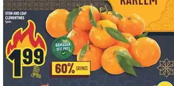 Marché Adonis STEM AND LEAF CLEMENTINES Spain offer