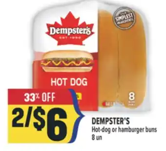 Marché Adonis DEMPSTER'S Hot-dog or hamburger buns offer