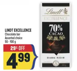 Marché Adonis LINDT EXCELLENCE Chocolate bar offer