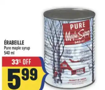 Marché Adonis ÉRABEILLE Pure maple syrup offer