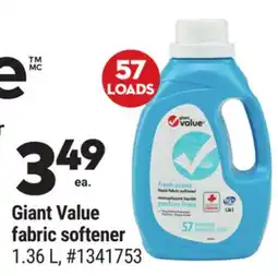 Giant Tiger Giant Value fabric softener offer