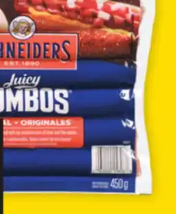 Giant Tiger Schneiders Juicy Jumbos wieners offer