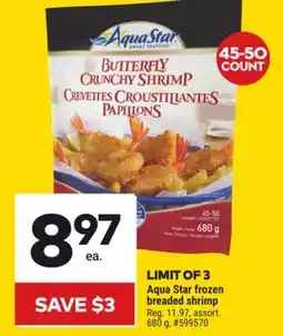 Giant Tiger Aqua Star frozen breaded shrimp offer