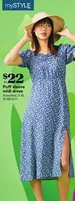 Giant Tiger Puff sleeve midi dress offer