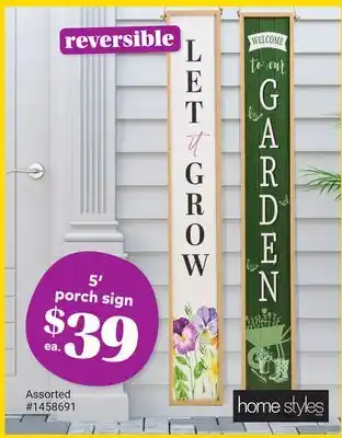 Giant Tiger 5' porch sign offer