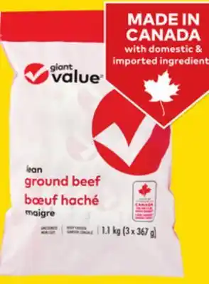 Giant Tiger Giant Value lean ground beef offer