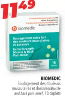 Familiprix BIOMEDIC Muscle and back pain relief, 18 caplets offer