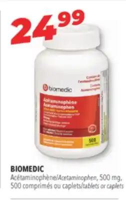 Familiprix BIOMEDIC Acetaminophen, 500 mg, tablets or caplets offer