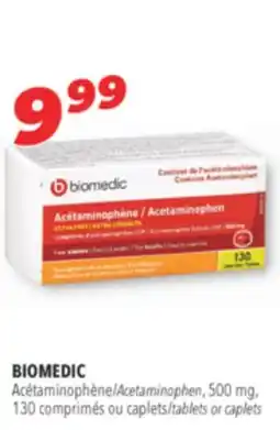 Familiprix BIOMEDIC Acetaminophen, 500 mg, caplets/tablets or caplets offer