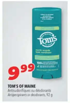 Familiprix TOM'S OF MAINE Antiperspirants or deodorants, 92 g offer