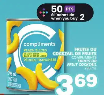 IGA FRUITS OU COCKTAIL DE FRUITS COMPLIMENTS offer