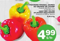 IGA POIVRONS ROUGES, JAUNES OU ORANGE DE CHAMP offer