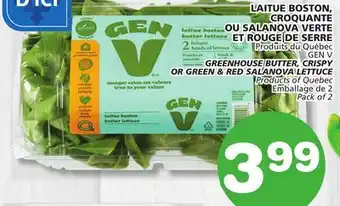 IGA LAITUE BOSTON CROQUANTE OU SALANOVA VERTE ET ROUGE DE SERRE GEN V offer