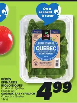 IGA ORGANIC BABY SPINACH offer