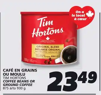 IGA TIM HORTONS COFFEE BEANS OR GROUND COFFEE offer