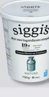 IGA SIGGI'S SKYR YOGURT offer