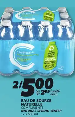 IGA COMPLIMENTS NATURAL SPRING WATER offer