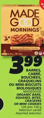 IGA MADEGOOD ORGANIC BARS, SQUARES, BITES, CRACKERS OR MINI COOKIES offer