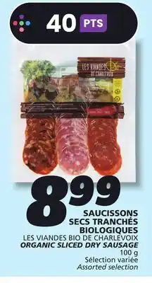 IGA LES VIANDES BIO DE CHARLEVOIX ORGANIC SLICED DRY SAUSAGE offer