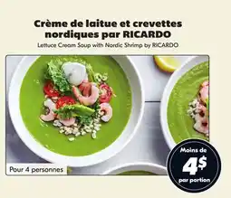 IGA Lettuce Cream Soup with Nordic Shrimp by RICARDO offer