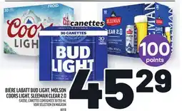 Metro BIÈRE LABATT BUD LIGHT, MOLSON COORS LIGHT, SLEEMAN CLEAR 2.0 | BEER offer