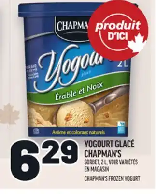 Metro YOGOURT GLACÉ CHAPMAN'S | CHAPMAN'S FROZEN YOGURT offer