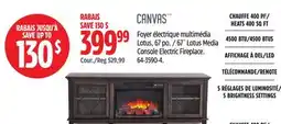 Canadian Tire canvas 67˝ Lotus Media Console Electric Fireplace offer