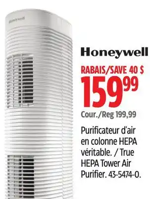 Canadian Tire Honeywell True HEPA Tower Air Purifier offer