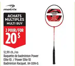 Canadian Tire MATRIX Power Elite 10 Badminton Racquet offer