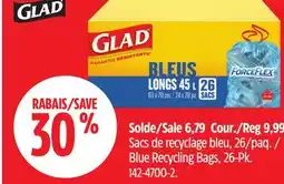 Canadian Tire GLAD Blue Recycling Bags, 26-Pk offer