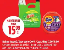 Canadian Tire Selected Tide and Gain Laundry Products offer