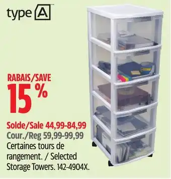 Canadian Tire TYPE A Selected Storage Towers offer