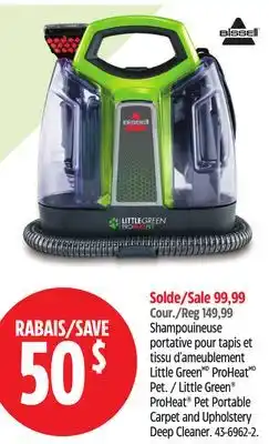 Canadian Tire Bissell Little Green ProHeat Pet Portable Carpet and Upholstery Deep Cleaner offer