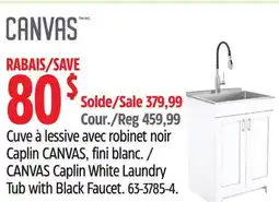 Canadian Tire CANVAS Caplin White Laundry Tub with Black Faucet offer