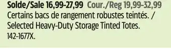 Canadian Tire Selected Heavy-Duty Storage Tinted Totes offer