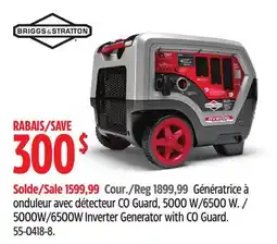 Canadian Tire 5000W/6500W Inverter Generator with CO Guard offer