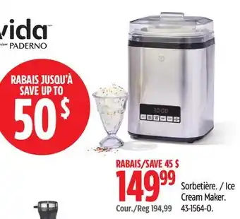 Canadian Tire Vida by PADERNO Ice Cream Maker offer