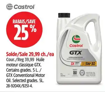 Canadian Tire Castrol GTX Conventional Motor Oil offer