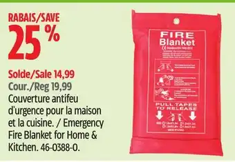 Canadian Tire TEMPEST Emergency Fire Blanket for Home & Kitchen offer