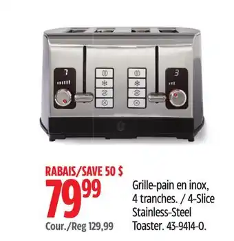 Canadian Tire 4-Slice Stainless-Steel Toaster vida-by-paderno offer