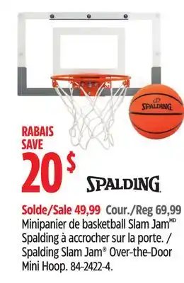 Canadian Tire Spalding Slam Jam Over-the-Door Mini Hoop offer