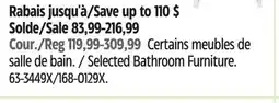 Canadian Tire Selected Bathroom Furniture offer