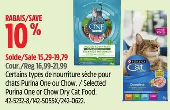 Canadian Tire Selected Purina One or Chow Dry Cat Food offer