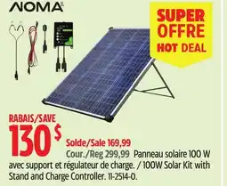 Canadian Tire NOMA 100W Solar Kit with Stand and Charge Controller offer