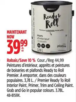 Canadian Tire Premier Paint Premier Ready To Roll Interior Paint, Primer, Trim and Ceiling Paint offer