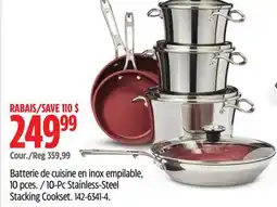 Canadian Tire Paderno 10-Pc Stainless-Steel Stacking Cookset offer