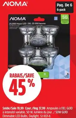 Canadian Tire Noma 50W GU10 Dimmable LED Bulbs, Daylight offer