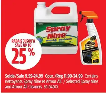 Canadian Tire Spray Nine Selected Spray Nine and Armor All Cleaners offer