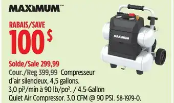 Canadian Tire MAXIMUM 4.5-Gallon Quiet Air Compressor offer